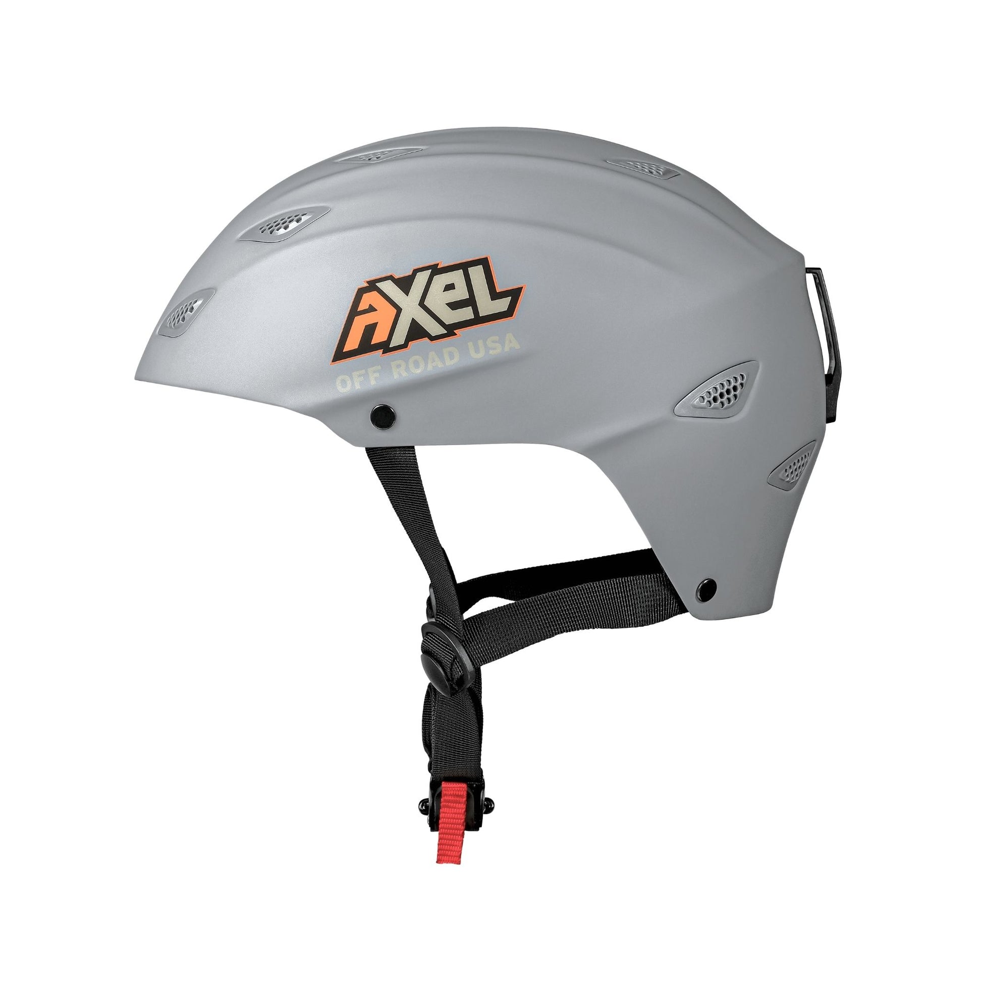Side view of Gray Lightweight DOT certified helmet from AXEL Off Road