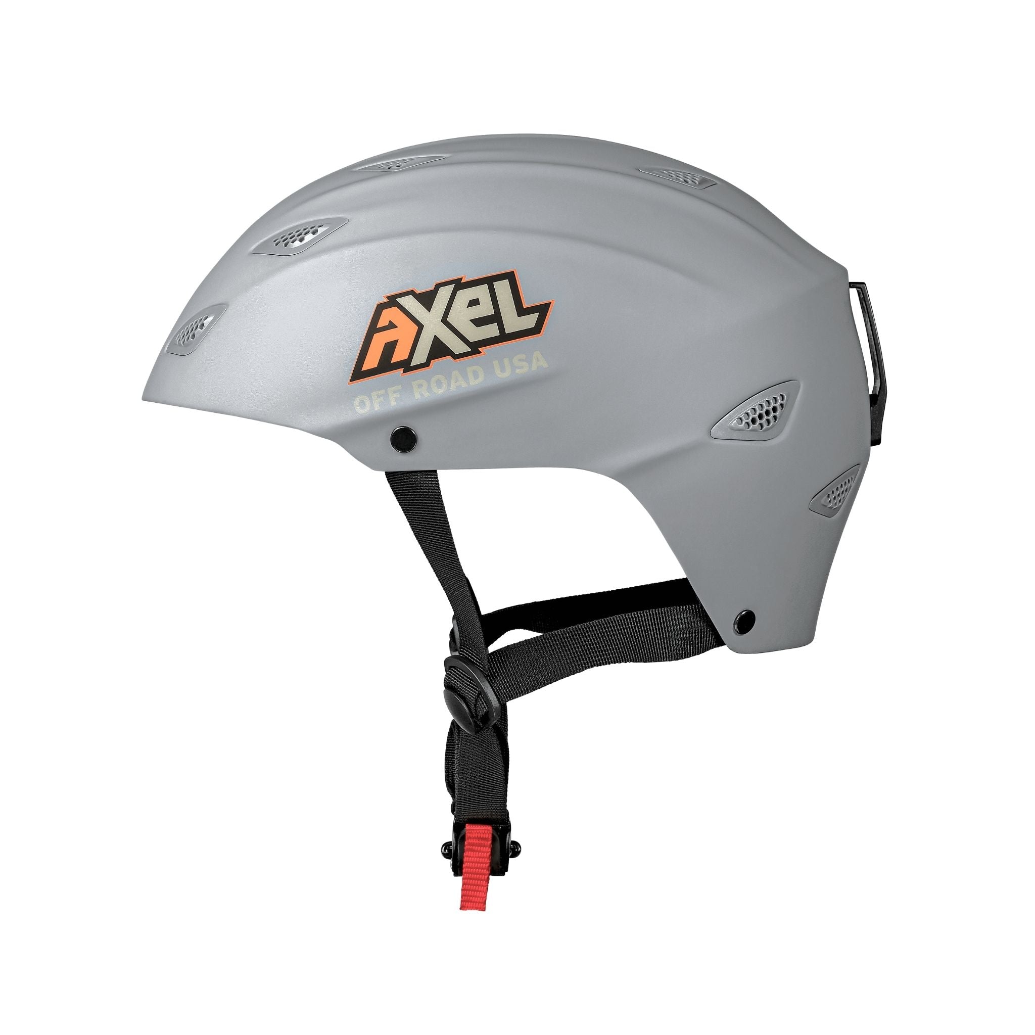 Side view of Gray Lightweight DOT certified helmet from AXEL Off Road