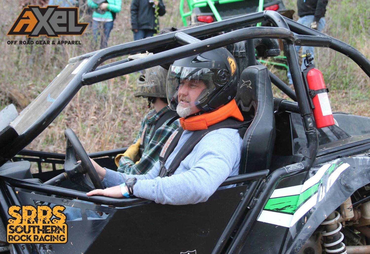 Axel Off Road Neck Brace being worn in a UTV