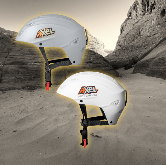 AXEL Off Road and On-Road GRIT D.O.T. Helmet - Ash Gray & Moon White