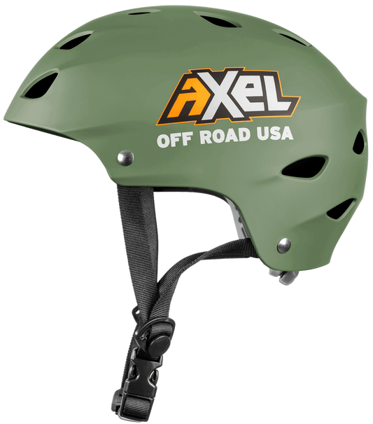 Side view of AXEL Off Road Trail Helmet Green