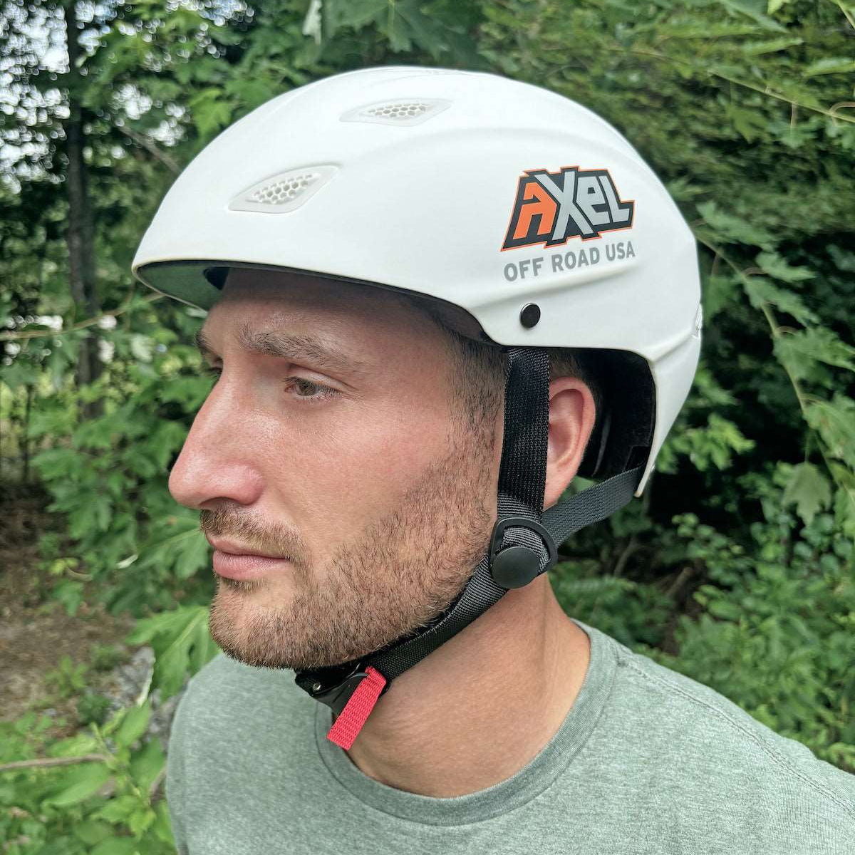 AXEL Off Road and On-Road GRIT D.O.T. Helmet - Ash Gray & Moon White