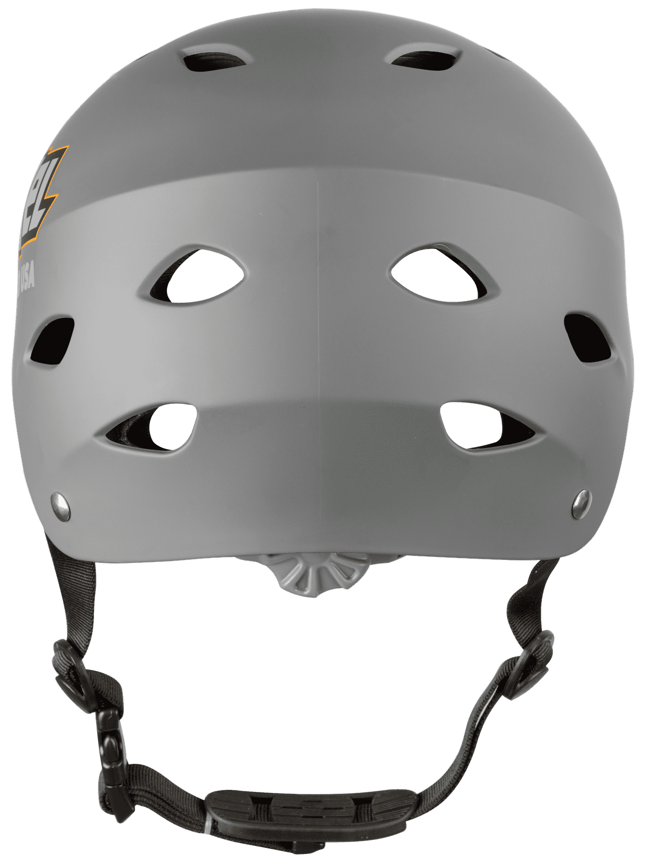 Back View of Gray Off Roading Helmet