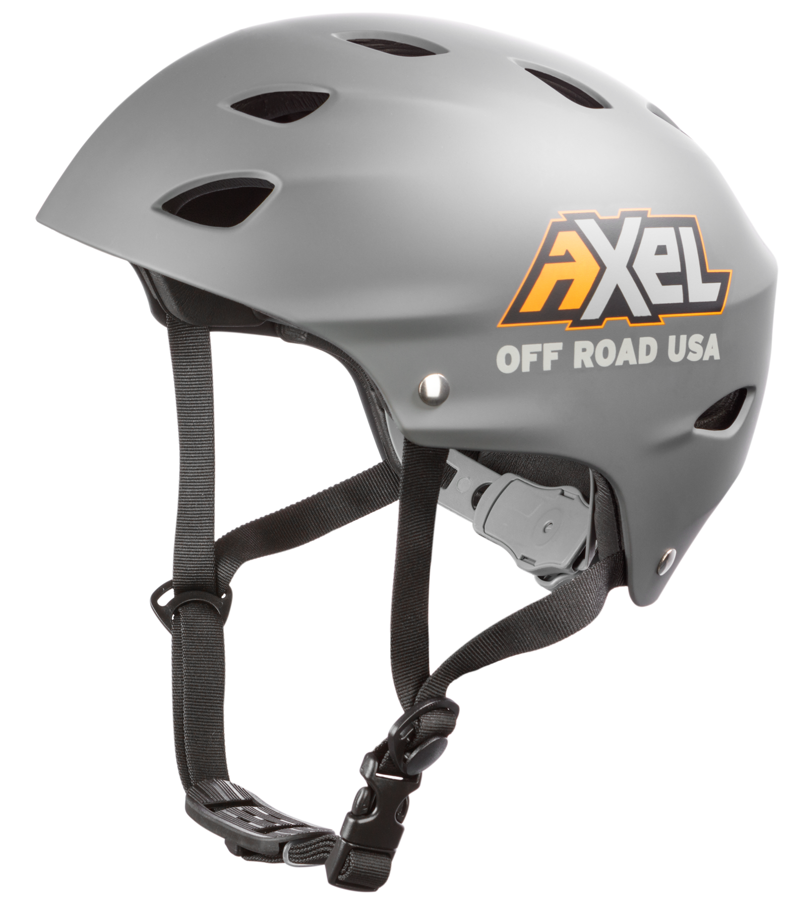 Side View of Gray Off Roading Helmet