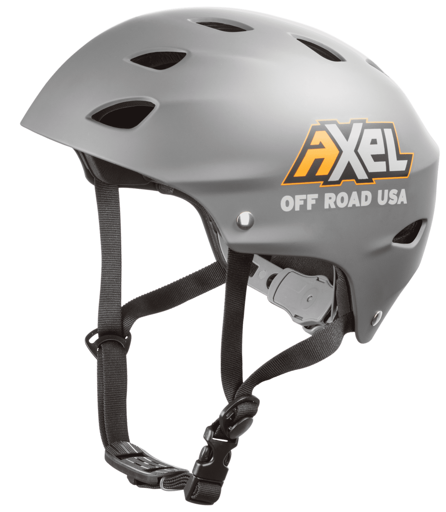 Side View of Gray Off Roading Helmet