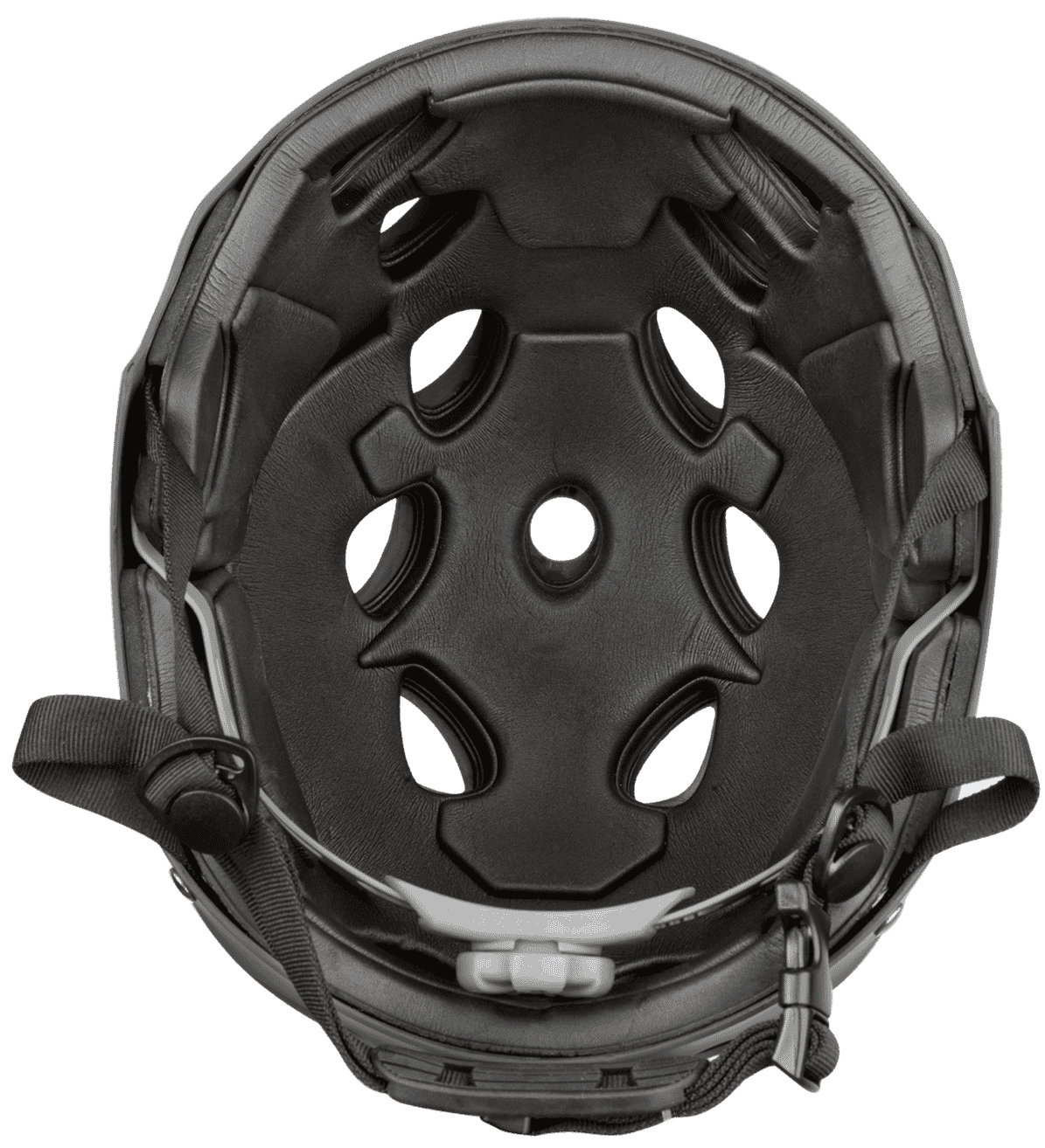 Inside View of Gray Off Roading Helmet with comfortable padding for off road riding